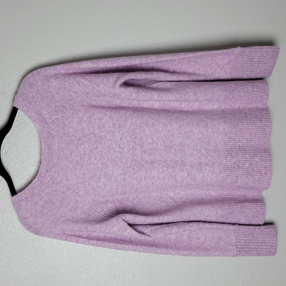 J Crew Supersoft Yarn V-neck Sweater Wool Alpaca Blend Ribbed Hem Hi-Lo Boxy Fit - Picture 8 of 10